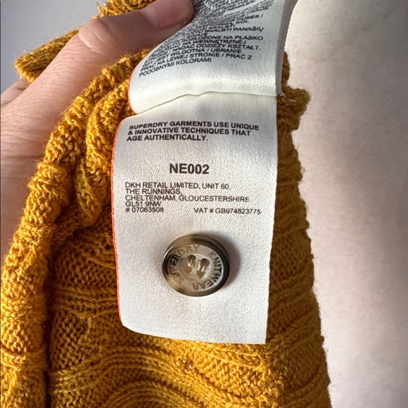 SUPERDRY Women’s Mustard Cable knit Crewneck Sweater - Picture 8 of 8